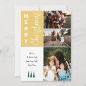 3 Photo Joyeuse Carte de Noël - Jaune (Devant)