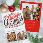 3 photo Joyeux Noël Botanique Carte de Noël<br><div class="desc">3 photo Joyeux Noël Botanique Carte de Noël</div>