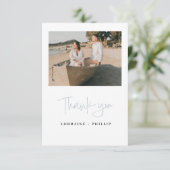 3 photo mariage moderne carte de remerciements (Debout devant)