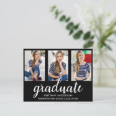 3 Photo Moderne Graduation Party Invitation BW (Debout devant)