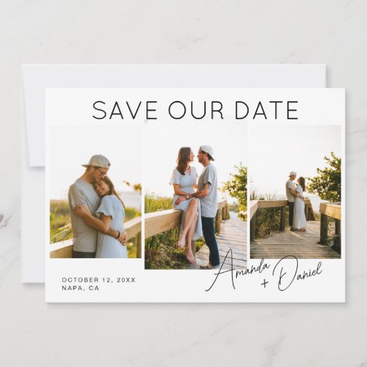 3 Photo QR Code Mariage Enregistrer la carte Date (Devant)
