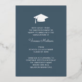 3 Photo Script moderne Dusty Blue Grad Faire-part (Verso)