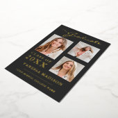 3 Photo Script moderne Gris Grad Faire-part (Rotation)