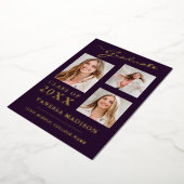 3 Photo Script moderne Purple Grad Faire-part (Rotation)