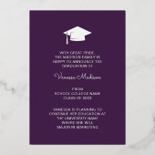 3 Photo Script moderne Purple Grad Faire-part (Verso)
