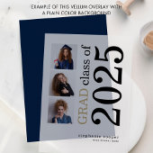 3 Photos 2025 Graduation Faire-part Vellum