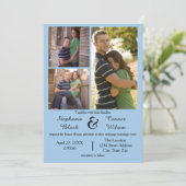 3 Photos Bleues - Faire-part de mariage (Debout devant)