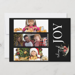 3 PHOTOS CARTE DE NOËL - JOIE avec les baies