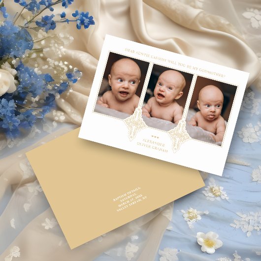 3 Photos Collage Flourish Fake Effect Godparents