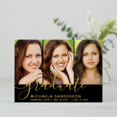 3 Photos Collage photo Faire-part de graduation (Debout devant)