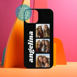 3 photos et nom à la mode - Can Change Black<br><div class="desc">Utilisez 3 photos carrés pour créer un cadeau unique et personnel. Un simple arrière - plan noir avec trois photos et un nom. Si vous avez besoin d'ajuster les images,  cliquez sur l'outil personnaliser pour apporter des modifications.</div>