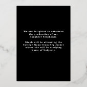 3 Photos Grad 2025 Real Gold Foil Faire-part (Verso)