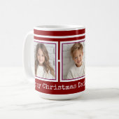 3 Photos, Long Message, Christmas Red, Modern P31 Koffiemok (Voorkant links)