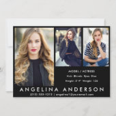 3 Photos Modèle Acteur Carte Comp Blk (Devant)