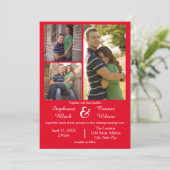 3 Photos Rouge - Invitation de Mariage (Debout devant)