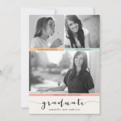 3 Photos Timeline Graduation Invitation (Devant)