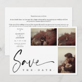 3 Photos White Chic Trendy Collage Wedding Covid19 (Voorkant / Achterkant)