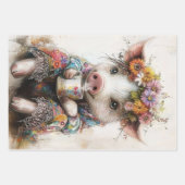 3 Piggies Tea Time Party Decoupage Wrapping Paper (Voorkant 2)