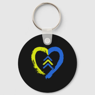 3 Pijlen Hart Liefde Down Syndroom Bewustzijn Sleutelhanger