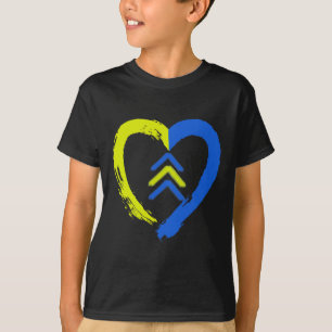 3 Pijlen Hart Liefde Down Syndroom Bewustzijn T-shirt