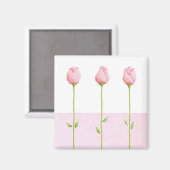 3 Pink Rosebuts Magnet (Recto/Verso)