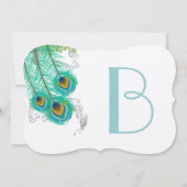 3 plumes de paon Invitation de mariage (Dos)