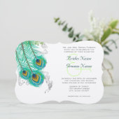 3 plumes de paon Invitation de mariage (Debout devant)