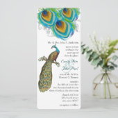 3 Plumes de Paon Invitation de Mariage Art Déco (Debout devant)