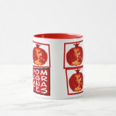 3 Pomegranaatplakken Art Deco Mok (Midden)