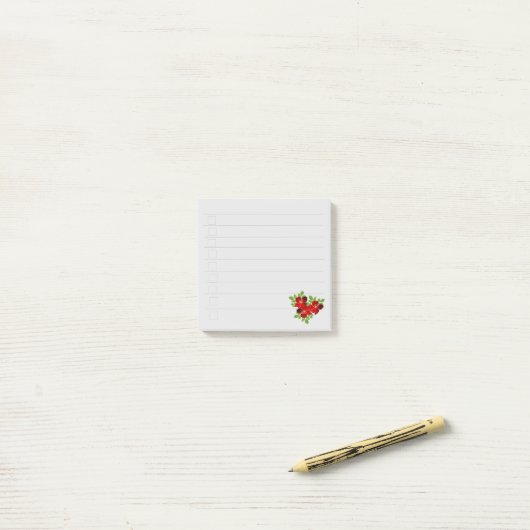 3 Post-it Notes Fleurs Rouges (Sur un bureau)