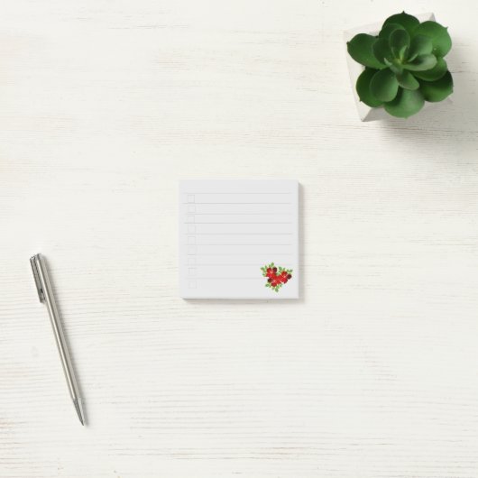 3 Post-it Notes Fleurs Rouges (Bureau)