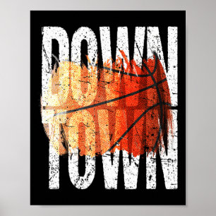 3-punts geschoten basketbal grafisch - Downtown Poster