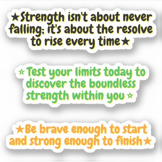 3 Quotes About Strength | Inspirational Stickers (Devant)