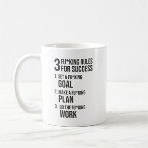 3 regels voor succes - hard, hard en Motivatie Koffiemok