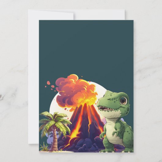 3 Rex Dinosaur 3e invitation anniversaire (Dos)