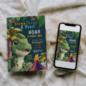 3 Rex Dinosaur 3e invitation anniversaire