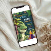 3 Rex Dinosaur 3e invitation anniversaire