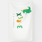 3-Rex Dinosaur 3rd Birthday Party Banner (Verticaal)