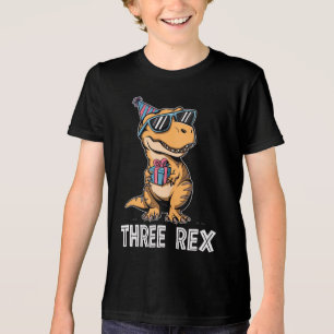 3 Rex Dinosaurus 3e Verjaardag Jongen Meisje Drie Tri-Blend Shirt