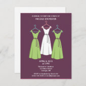 3 robes Invitations de douches nuptiales - Vin (Devant / Derrière)
