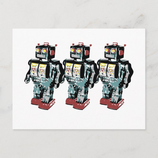 3 Robots Briefkaart (Voorkant)