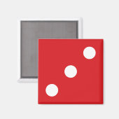 3 Rode Dobbelstenen Magneet (Voorkant / Achterkant)