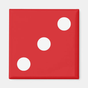 3 Rode Dobbelstenen Magneet