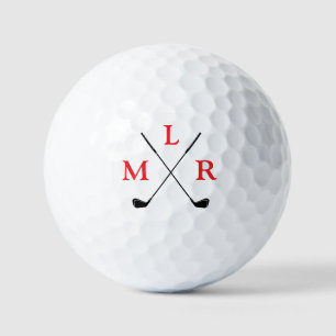 3 rode Initialen letters gepersonaliseerd monogram Golfballen