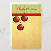 3 Rode Ornamenten Briefpapier (Voorkant / Achterkant)