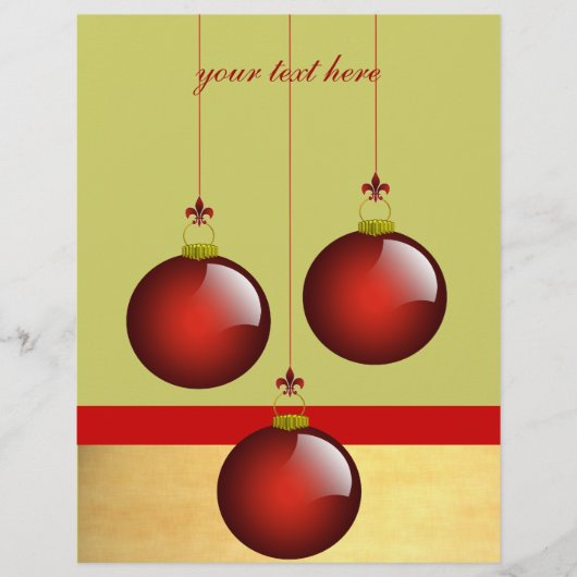 3 Rode Ornamenten Flyer (Voorkant)