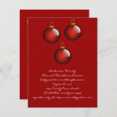 3 Rode Ornamenten Kaart (Voorkant / Achterkant)