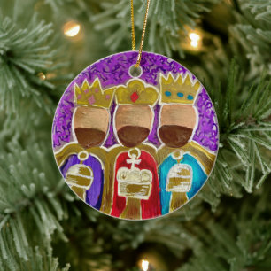 3 rois céramique ornement de noël