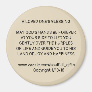 3" Ronde magneet met "A LOVED ONE'S BLESSING"