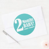 3" ronde STICKER - 2 maanden zwanger (Envelop)